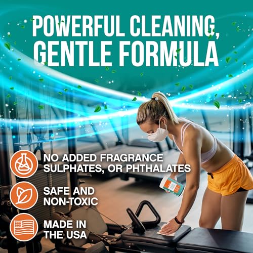 Fitness Equipment Wipes - Cleaning Wipes for Yoga Mats, Pilates Studios, Gyms, Peloton & Cycle Bikes, Spas - Fragrance-Free Wipes Surface Cleaning for Home, Office, Gym 75-Count - size: 75 Count (Pack of 1)