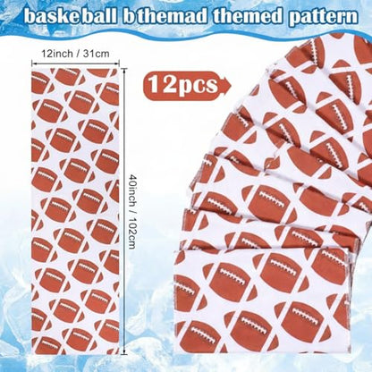 FuWeave 12 Pack Football Cooling Towel 40 x 12 Inch Breathable Sport Cooling Towel Microfiber Fast Drying Team Gifts for Athletes Yoga Gym Camping Running - style: Football
