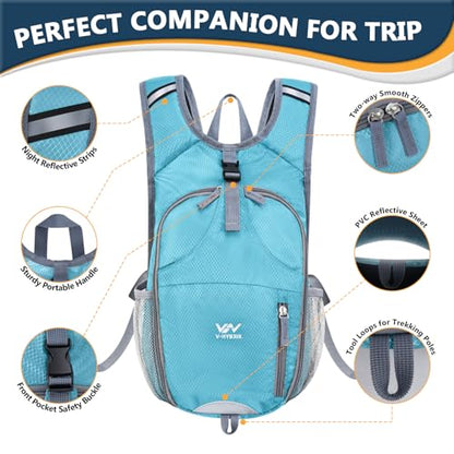 15L Foldable Hiking Backpack,Lightweight Packable Waterproof Machine Washable Daypack with Chest Strap,Small Folding Pack for Travel/Walking for Men&Women-0.52LB Blue - color: Blue