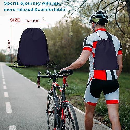 JohahaTim Drawstring Backpack Bulk 20 Pcs Draw String Bags DIY Gym Sports Traveling Yoga Cinch Bag Sackpack Drawstring (Black) - color: Black