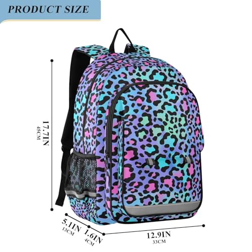 ALAZA Leopard Print Cheetah Purple Laptop Backpack Purse for Women Men Travel Bag Casual Daypack with Compartment & Multiple Pockets - color: Leopard