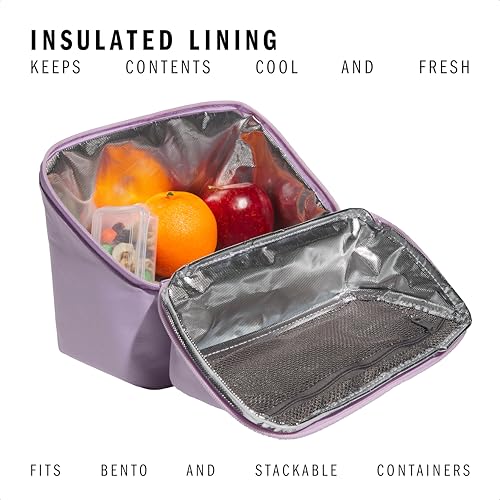 adidas Kids Affiliate Lunch Bag – Insulated Lunchbox for Girls and Boys, 6L - color: Powder Plum Purple/Clear Pink/Semi Flash Aqua Blue