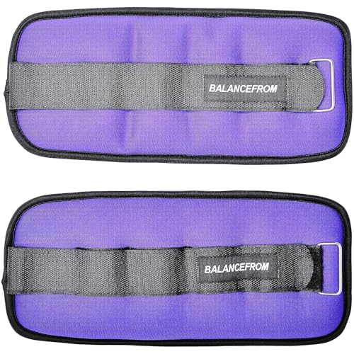 Fitvids Fully Adjustable Ankle Wrist Arm Leg Weights, 1-20LBS, Multiple Options - style: 2.5 lbs each (5-lb pair), Purple