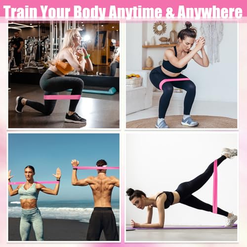 Deekin Resistance Bands Resistance Loop Exercise Bands Exercise Equipment Elastic Ring for Women and Men Home Fitness, Gym, Yoga - color: Pink, size: 25 Lbs