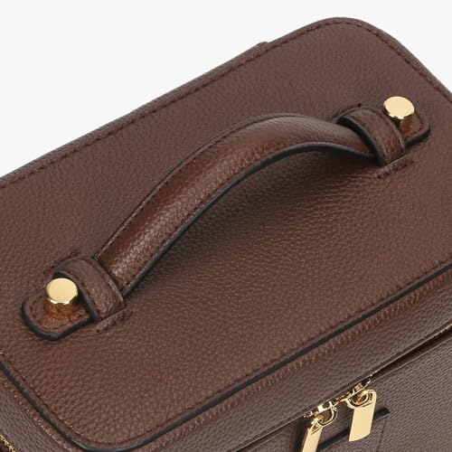 Makeup Bag Vanity Case with Removable Divider Travel Toiletry Bag Portable Cosmetic Bag Makeup Organizer Case (Coffee) - color: Coffee