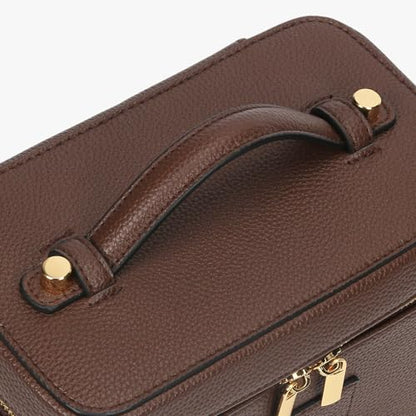Makeup Bag Vanity Case with Removable Divider Travel Toiletry Bag Portable Cosmetic Bag Makeup Organizer Case (Coffee) - color: Coffee