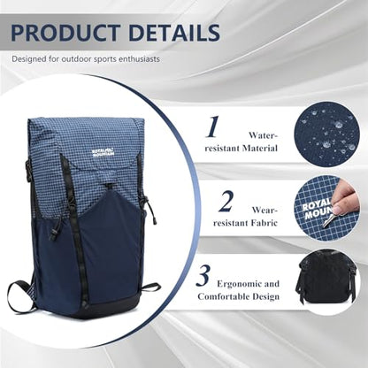 20l Hiking Backpack For Women&Men, Water Resistant Daypack Backpacks, Foldable & Packable Hiking Backpack, Lightweight Small Daypack For Travel Camping (Blue) - color: Blue