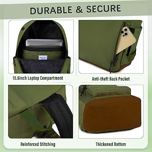 Chase Chic School Backpack for Men Women,Water Resistant Bookbag/Schoolbag/Daypack for Teen Boys Girls High School,College,Work,Travel Green - color: Green