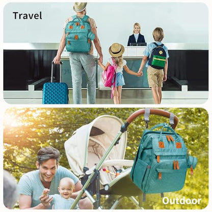 KABAQOO Diaper Bag Backpack with Detachable Changing Station, Large Capacity Baby Diaper Bags for Boys & Girls, Baby Registry Search Stuff & Shower Gifts, Newborn Essentials Must Haves, Lake Blue - color: Lake Blue