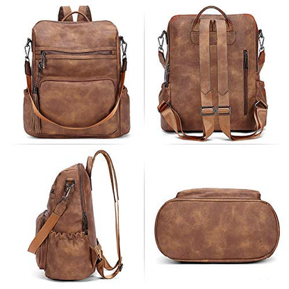 CLUCI Backpack Purse for Women Travel Backpack Large Leather Fashion Designer Lady Shoulder Bag with Tassel Brown - color: 0-0 Two-toned Brown