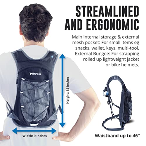 VibrelliVibrelli Hydration Backpack & 2L Hydration Bladder - High Flow Bite Valve - Hydration Pack for Cycling, Running, Hiking - color: Orange