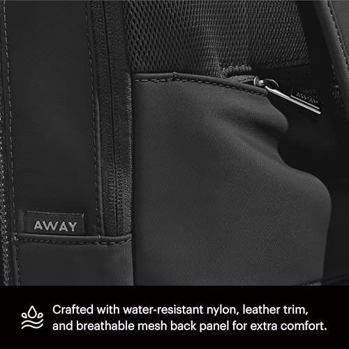 Away The Everywhere Zip Backpack - Personal Item Airline Approved Backpack with 16” Padded Laptop Sleeve, Water Bottle Pocket, Interior and Exterior Pockets - Fits Up to 16-Inch Laptops - Jet Black - color: Jet Black