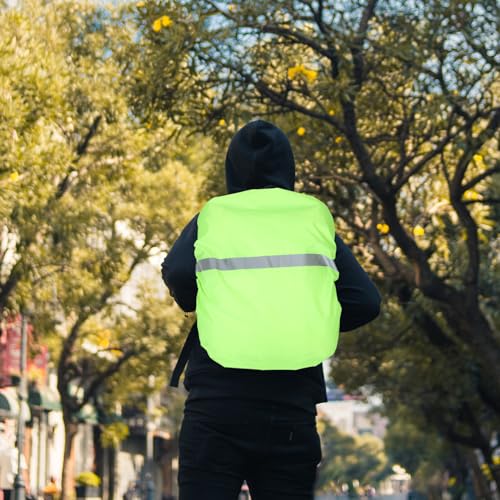 Alipis High Visibility Backpack Rain Covers with Reflective Strip Waterproof Backpack Covers Storage Pouch Anti-Slip Buckle - color: Light Green