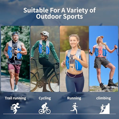 Hydration Running Vest for Women Men,Lightweight Breathable Reflective Hydration Pack with 500ml Water Bottle,Hydration Vest Pack Backpack for Hiking,Camping,Trail Running,Cycling,Race,Marathon - color: 673RV-Blue
