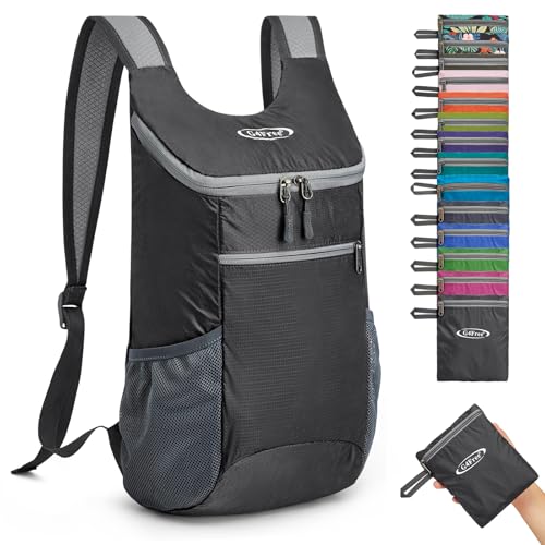 G4Free 11L Lightweight Packable Hiking Backpack, Nylon Small Foldable Daypack for Men Women, Mini Backpack Designed for Daily Hiking, Travel, Cycling - color: Black, size: Small
