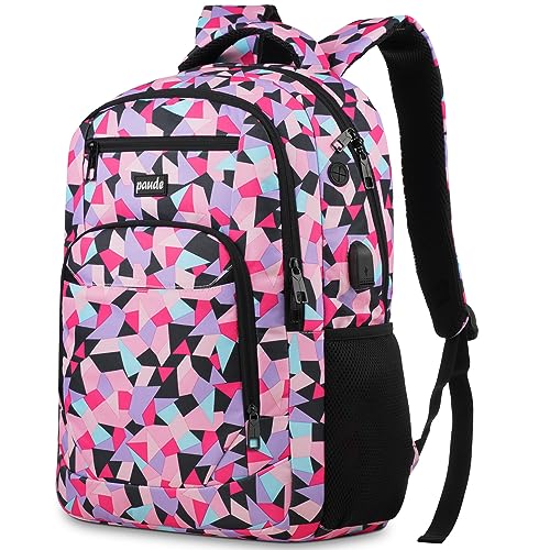 Paude Backpack for Teen Girls & Women - School & Travel Laptop Bookbag for City Trip & Office - color: Square a, size: 15.6 inch