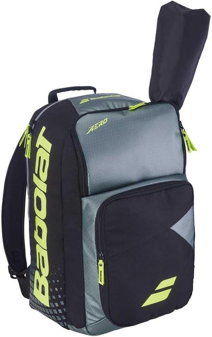 Babolat Pure Aero Tennis Backpack (Metallic Grey/Black/Fluo Yellow)