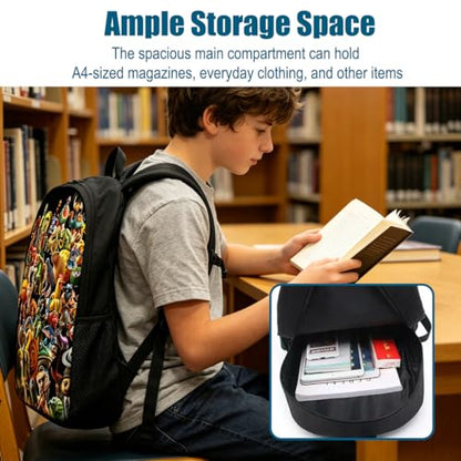 3 in 1 cartoon Pattern, 17'' Large-Capacity Backpack Set With a Fashionable and Personalized Style is Exquisitely Designed and Widely Applicable, Making it an Ideal Choice(Red)