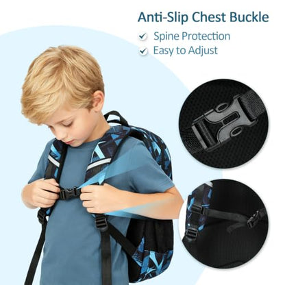 abshoo Lightweight Kids Backpack For School Boys Bookbag Kindergarten Elementary School Bags (Geometry Black-A) - color: Geometry Black-a