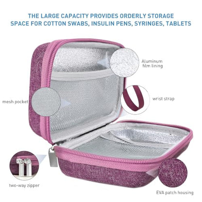 suzamed Insulin Cooler Travel Case,EVA Insulation Travel Medicine Kit with 2 Ice Packs for Diabetes Care,Insulin Pen and Other Diabetic Supplies (Burgundy) - color: Burgundy