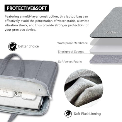 Ferkurn 17 17.3 Inch Laptop Bag Case Women Men Compatible with HP OmniBook Envy Omen Pavilion/LG Gram/Dell Inspiron Precision/Yoga ThinkPad, Carrying Briefcase Messenger Computer Bag 18 inch, Grey - color: Heather Grey, size: 17.3 inch