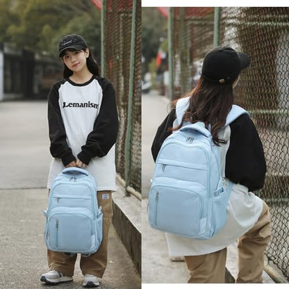KBTYE Cute School Backpack for Women Men Casual Travel Laptop Backpack Aesthetic Lightweight College Bookbags for Kids(Blue) - color: Blue