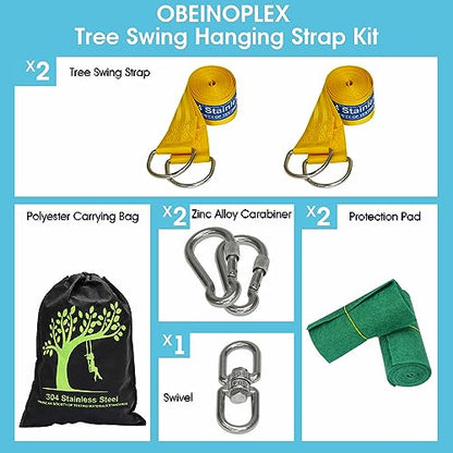 Safe Tree Swing Straps Hanging Kit with Two Alloy Carabiners 2,200lb Breaking Strength Easy and Fast Installation Swings or Hammocks (3.3ft) - size: 3.3ft
