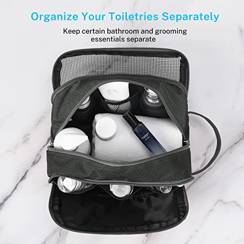 Gonex Travel Toiletry Bag Nylon, Shaving Bag Toiletry Organizer Gray - color: Gray