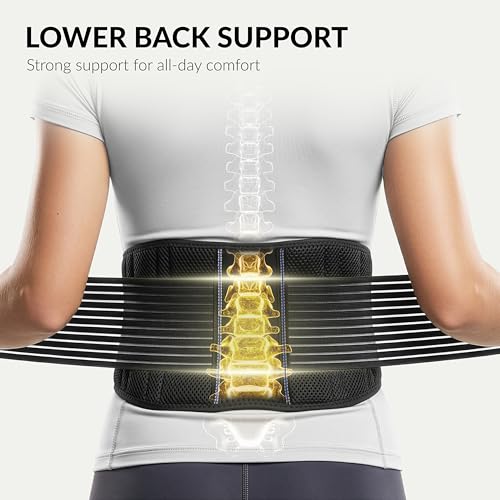 BraceUP Back Support Belt for Men and Women - Breathable Waist Lumbar Lower Back Brace for Sciatica, Herniated Disc, Back Pain Relief, with Dual Adjustable Straps (S/M 28-35 In) - size: Small/Medium (Pack of 1)