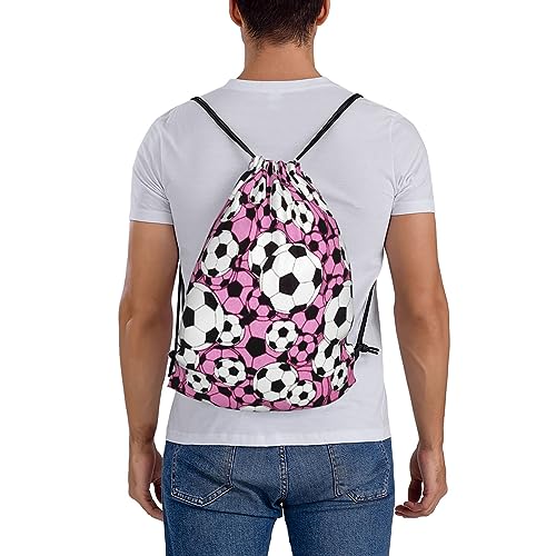 Soccer Drawstring Backpack Gym String Bag Water Resistant Drawstring Sackpack Sport For Womens Mens - color: Football3