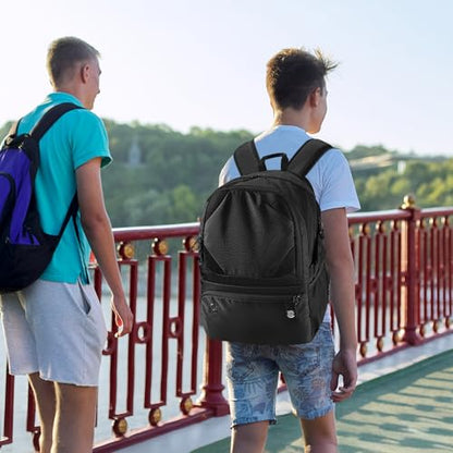 Soccer Bag, Lightweight Soccer backpack with Ball Compartment & Shoe Compartment for Basketball Volleyball & Football, Large and Water Resistant Sports Backpack for Son Daughter Men Women Black & Red