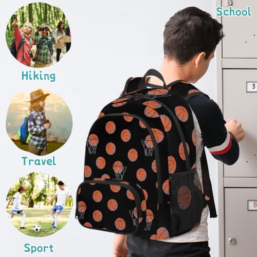 Basketball Laptop Backpack for Women Men, Black Work Travel Computer Backpacks, 18.3 Inch Large Computer Nurse Teacher Bags Casual Daypack - color: Multicolor 12