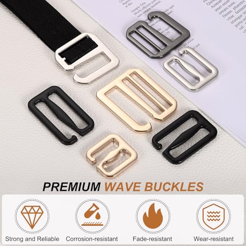PATIKIL G-Hook Wave Buckles, Metal Adjustable Tri-Glide Slides Backpack Strap Belt Hooks - color: Silver Tone, size: 27 x 47 mm