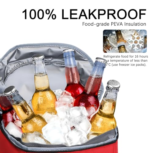 Cooler Backpack Insulated Leak Proof,Small Soft Coolers Bag for Men and Women Camping,Travel,Beach,Hiking,Picnic - color: Red