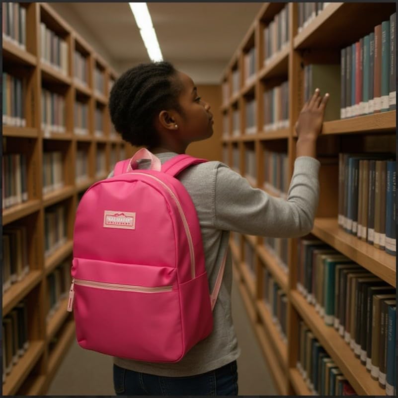 Trail maker Classic 17 inch Backpacks with Adjustable Padded Straps | School Backpacks for Girls, Boys (Pink) - color: Pink