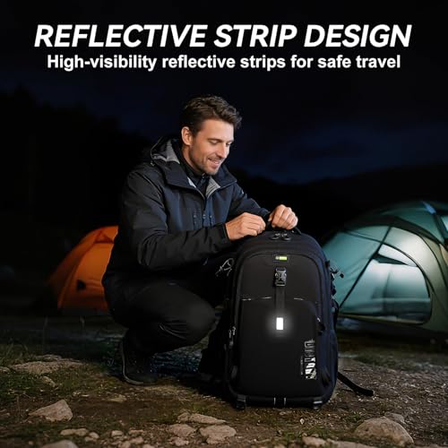 Hiking Backpack for Men Women, 50L Large Capacity Waterproof Mountaineering Backpack, Breathable Outdoor Daypack, Adjustable Trekking Rucksack for Camping Climbing Travel Climbing Travel - color: 50l-black