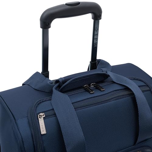 TPRC 15" Smart Underseat Carry-On Luggage with USB Charging Port, Navy Blue - color: Navy Blue
