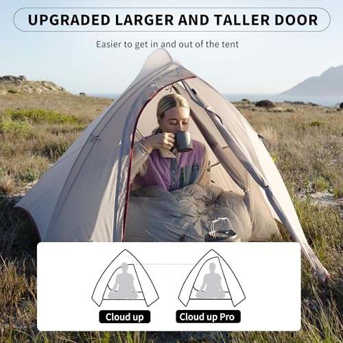 Naturehike Cloud Up 1 Person Tent, Lightweight Backpacking Tents for One Man, Waterproof Ultralight One Person Tent for Camping Hiking Backpacking - color: Gray
