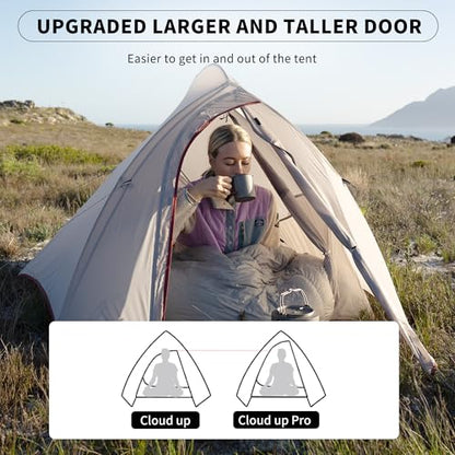 Naturehike Cloud Up 1 Person Tent, Lightweight Backpacking Tents for One Man, Waterproof Ultralight One Person Tent for Camping Hiking Backpacking - color: Gray
