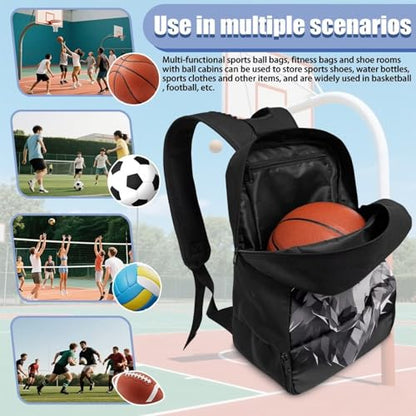 Basketball Backpack With Separate Ball Compartment And Shoes Fit Basketball Volleyball Football - color: Nordic Wolf