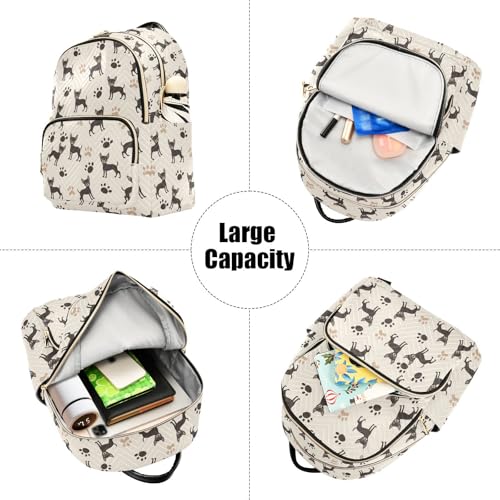 Black Dog Paw Print Mini Backpack Purse for Women Shoulder Bag Fashion Daypack Ladies Handbag Lightweight Travel Bag Rucksack - color: Black Dog Paw Print, size: Small