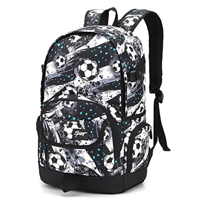 rickyh style School Backpack Travel Bag for Men & Women Lightweight College Back Pack with Laptop Compartmen - color: 04football Black