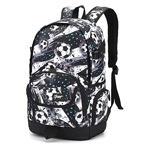 rickyh style School Backpack Travel Bag for Men & Women Lightweight College Back Pack with Laptop Compartmen - color: 04football Black