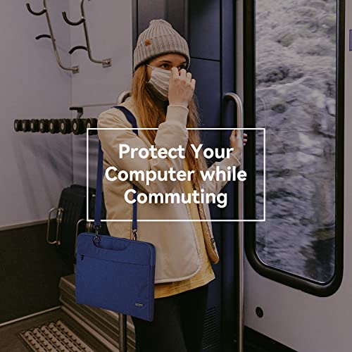 Voova Laptop Bag 13 14 Inch, Waterproof Computer Sleeve Carrying Case with Shoulder Straps & Handle Compatible with Macbook Air 13 M2/M3/M4, MacBook Pro 13/14, HP Dell Lenovo Chromebook 14, Blue - color: Blue, size: 13-14 Inch(35 x 24 x 2.5 cm)