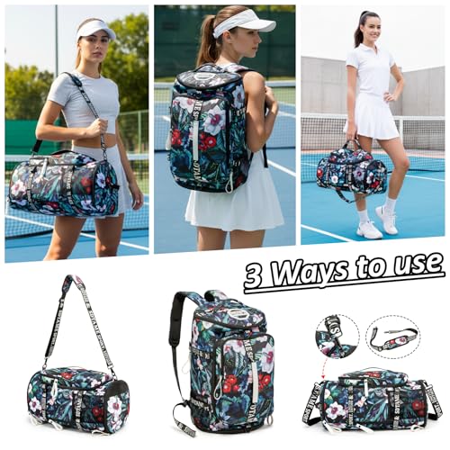 Gym Duffle Bag Backpack with Shoe Compartment,4 ways Travel Backpack for Women and Men,Multi-Functional Weekender bag with Waterproof Layer&Laptop Compartment for Fitness, Travel,Camping - color: Turquoise