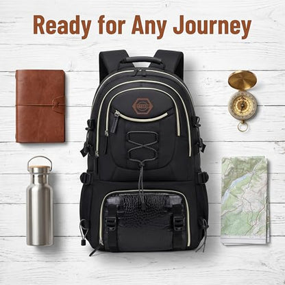Spacious And Lightweight Outdoor Travel Backpack Featuring a Shoe Compartment - Ideal for Hiking, Camping, And (Black) - color: Black