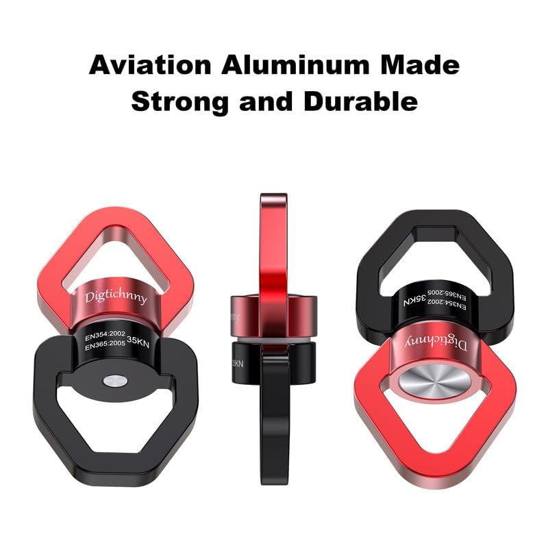 Swivel Hook for Swing,Aluminium Alloy 35KN, Swing Swivel Hanger for Tree Swing, Aerial Dance, Children’s Swing, Hanging Hammock Outdoor Indoor(Black-Red) - style: Black Red-1 Pack