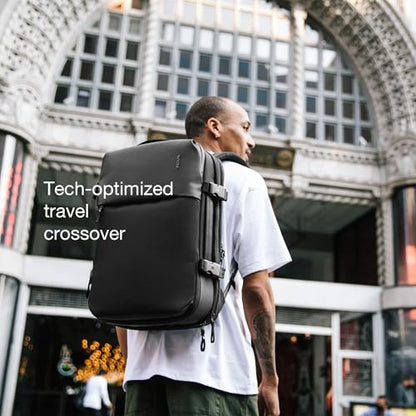 Incase A.R.C. Travel Backpack 38L – Expandable Carry On Luggage, Fits up to 17" Laptop – Butterfly Opening, Quick Access Pocket, Shoe Storage – Airplane Travel Essentials, Weekend Bag – Black - color: Black