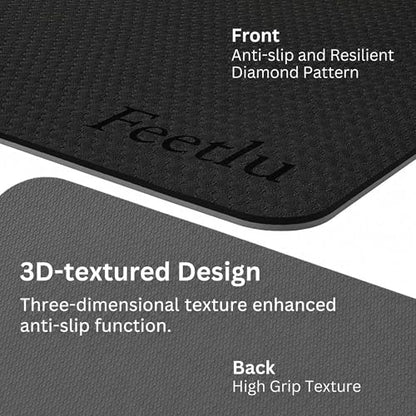 Extra Thick Yoga Mat with Carry Strap, 10mm Non-Slip Exercise Mat, 72 x 24 Inch Cushioned Workout Mat for Yoga, Pilates, Stretching & Floor Exercises - color: Black & Gray