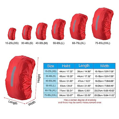 PATIKIL Waterproof Backpack Rain Cover, Non-Slip Backpack Cover with Vertical Reflective Strap Stay Dry for Hiking, Camping, Hunting - color: Red, size: XX-Large